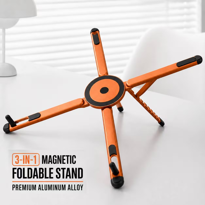 🔥3‑in‑1 Foldable Aluminum Stand for Phone, Tablet & Laptop, Multi‑Angle Adjustable