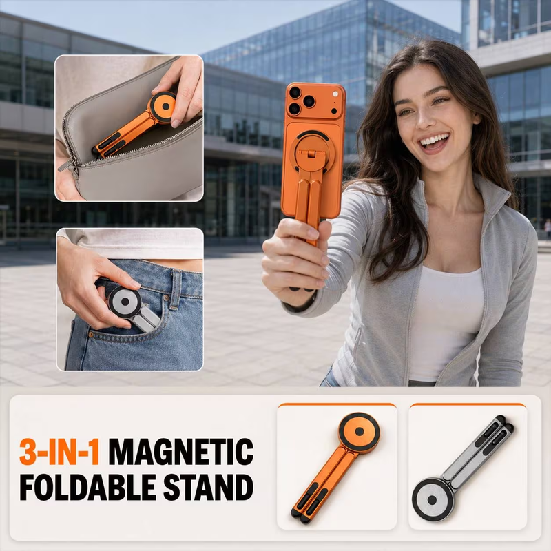 🔥3‑in‑1 Foldable Aluminum Stand for Phone, Tablet & Laptop, Multi‑Angle Adjustable