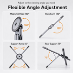🔥3‑in‑1 Foldable Aluminum Stand for Phone, Tablet & Laptop, Multi‑Angle Adjustable