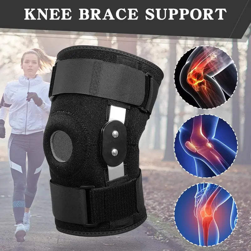 Hinged Knee Brace Support – Adjustable Open Patella Stabilizer for Pain Relief & Sports