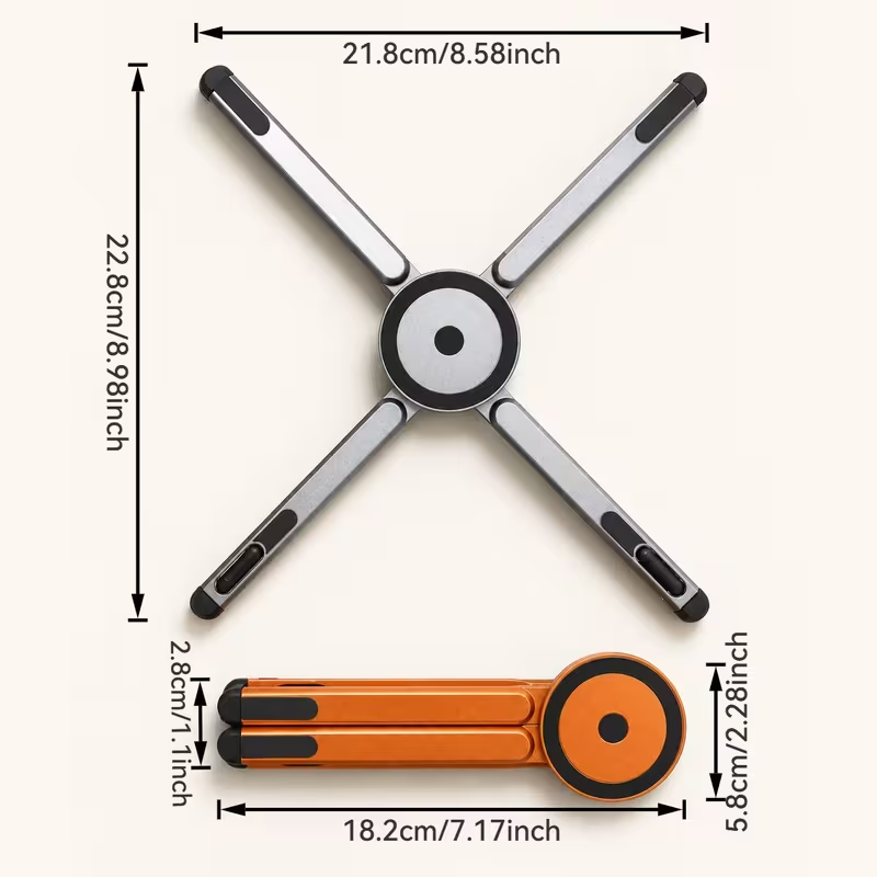 🔥3‑in‑1 Foldable Aluminum Stand for Phone, Tablet & Laptop, Multi‑Angle Adjustable