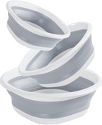 Collapsible Silicone Basin Set of 3 – Space-Saving Foldable Wash Tubs