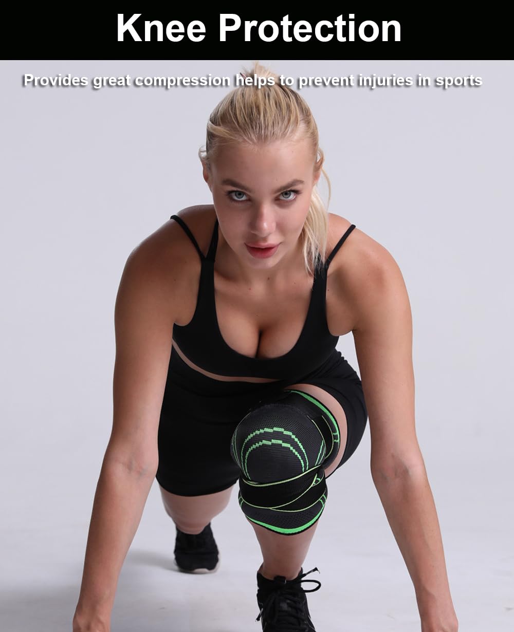 Compression Knee Brace with Double Anti-Slip Straps