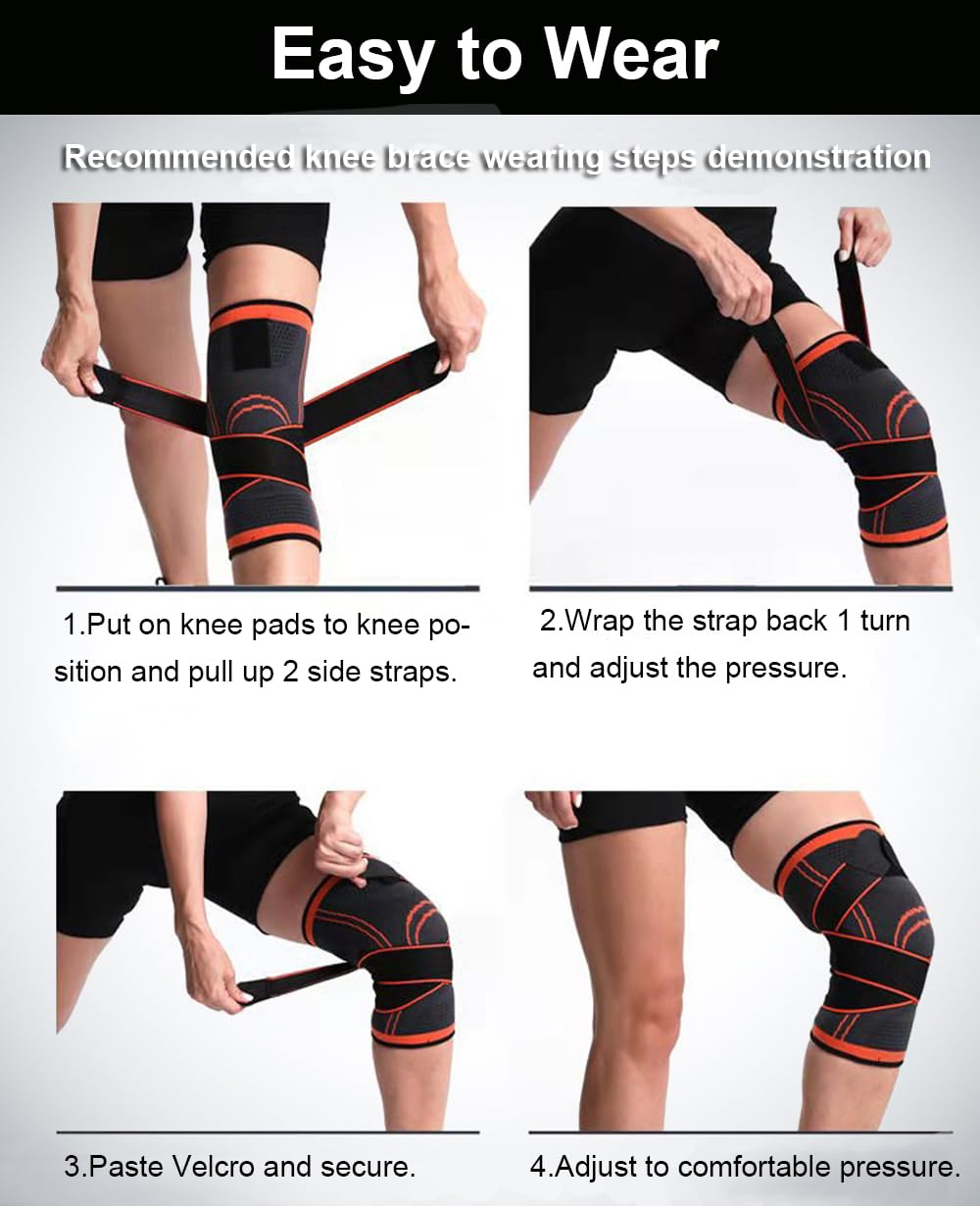 Compression Knee Brace with Double Anti-Slip Straps
