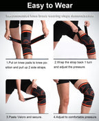 Compression Knee Brace with Double Anti-Slip Straps