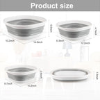 Collapsible Silicone Basin Set of 3 – Space-Saving Foldable Wash Tubs