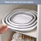 Collapsible Silicone Basin Set of 3 – Space-Saving Foldable Wash Tubs