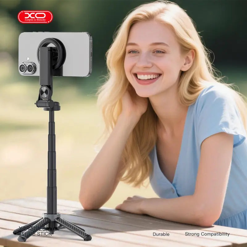 4-in-1 Selfie Stick Tripod with Wireless Remote & MagSafe Ring — Use Anytime, Anywhere