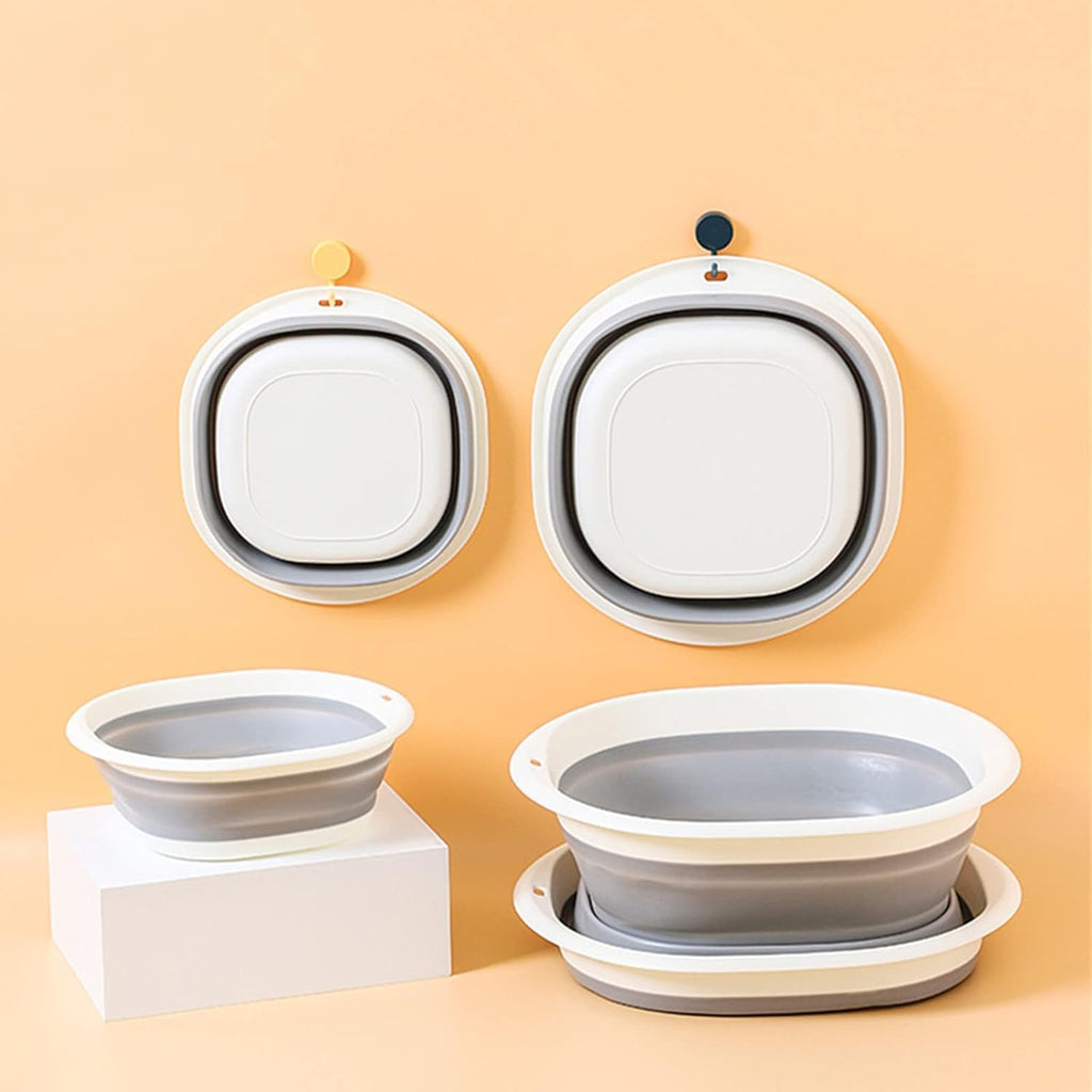 Collapsible Silicone Basin Set of 3 – Space-Saving Foldable Wash Tubs