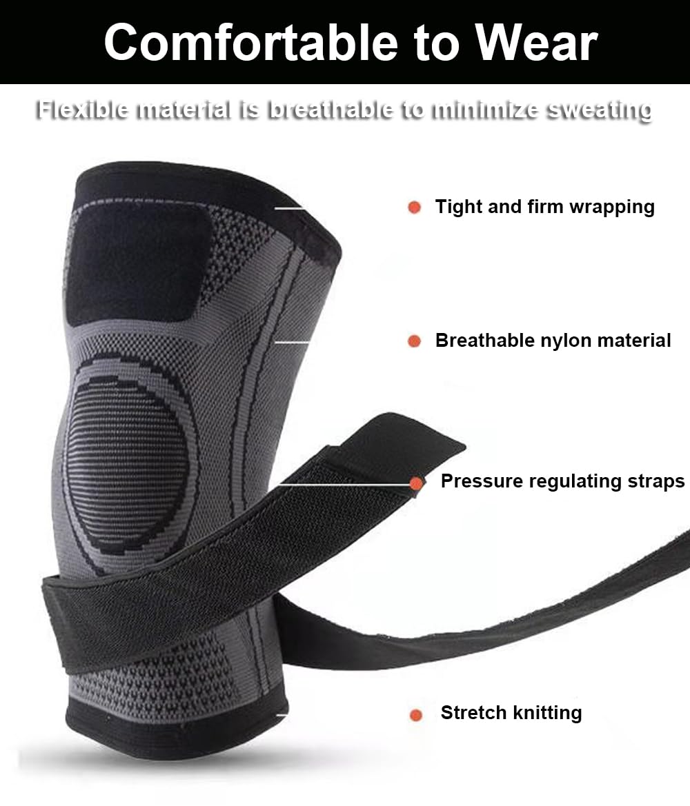 Compression Knee Brace with Double Anti-Slip Straps