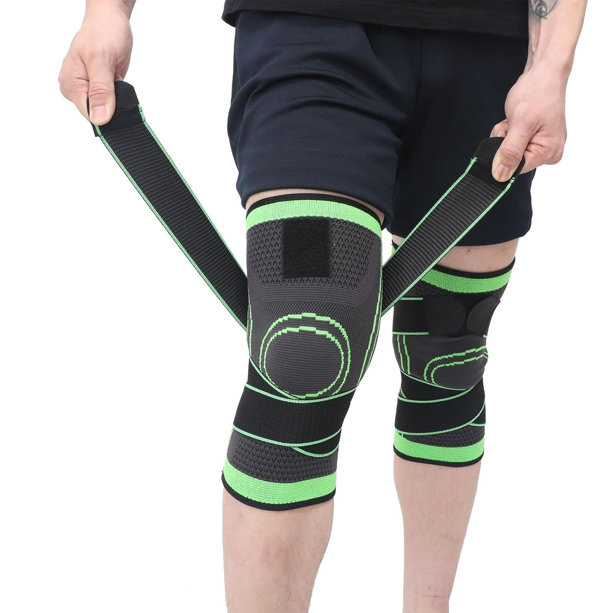 Compression Knee Brace with Double Anti-Slip Straps