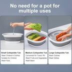 Collapsible Silicone Basin Set of 3 – Space-Saving Foldable Wash Tubs