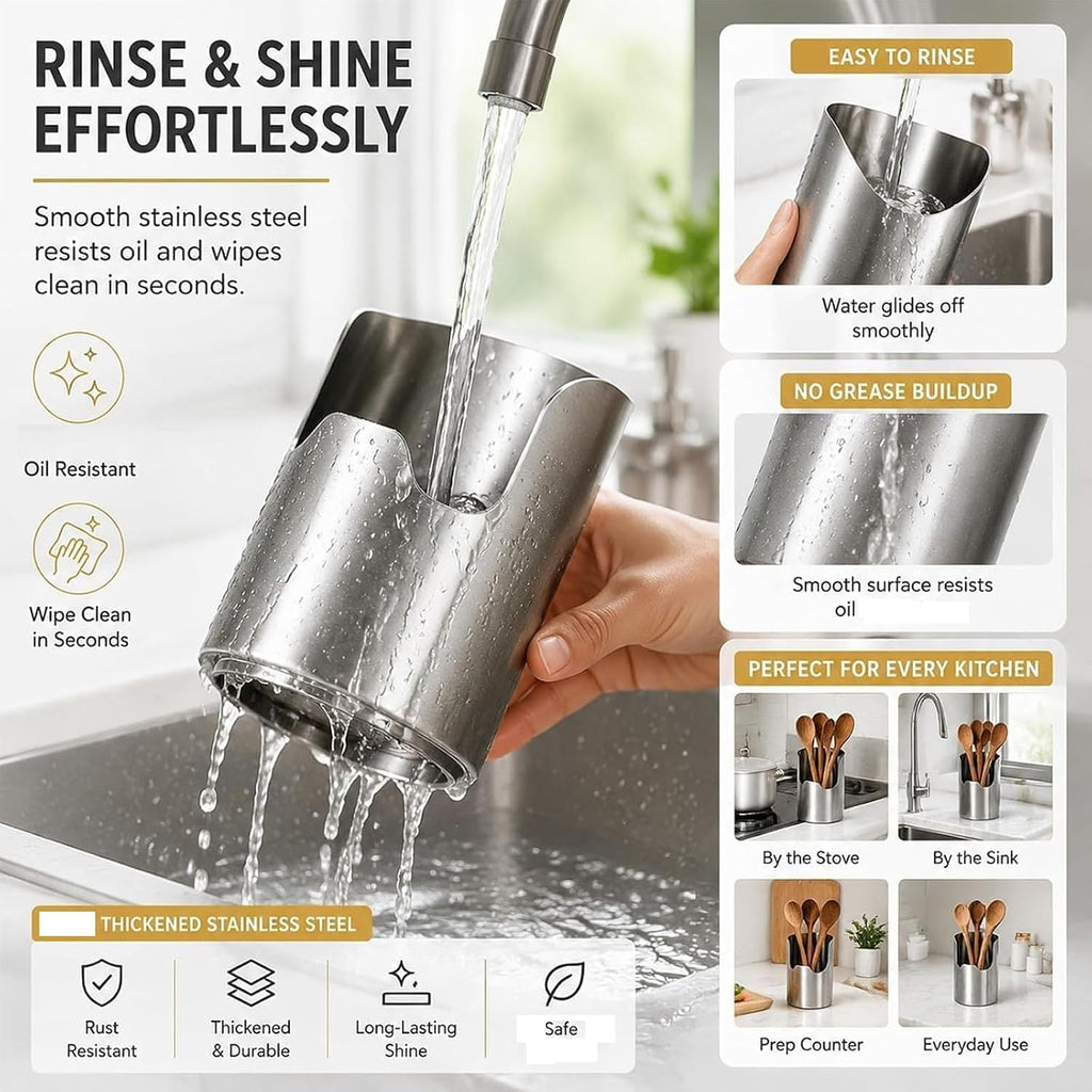 Stainless Steel 2-in-1 Pot Lid & Utensil Holder