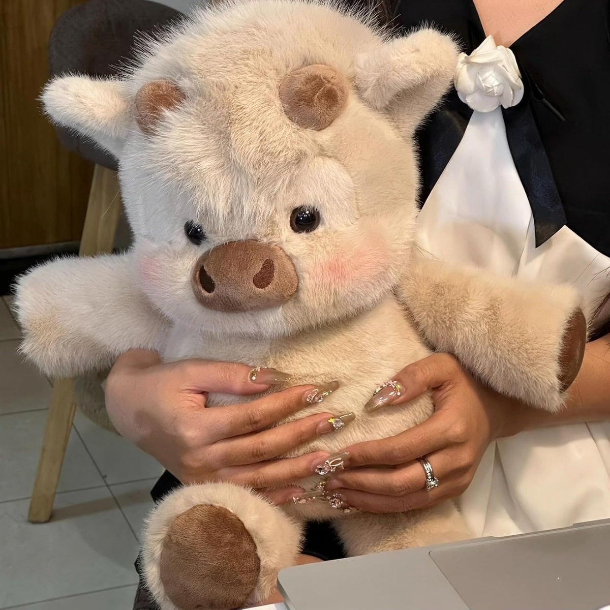 Shake & Move Cow Stuffed Animal | 17" Fluffy Stress Relief Plush Toy