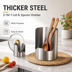 Stainless Steel 2-in-1 Pot Lid & Utensil Holder