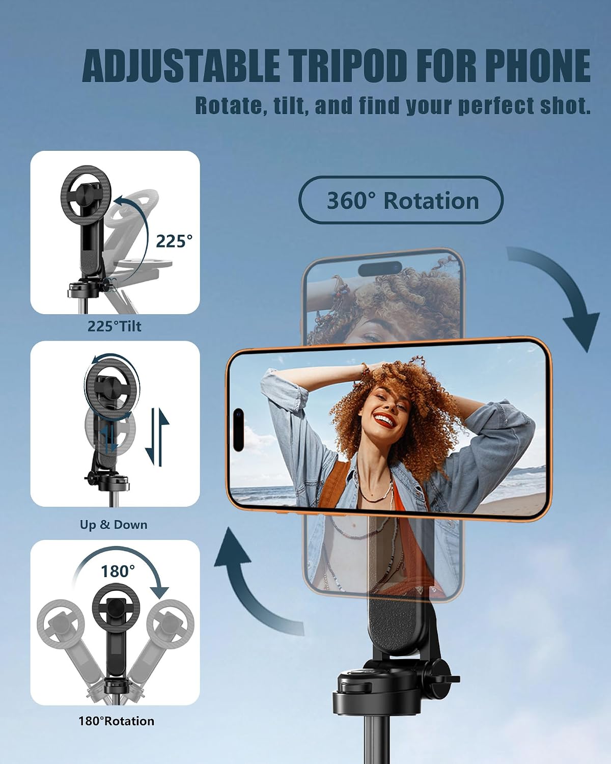 4-in-1 Magnetic Selfie Stick Tripod with Bluetooth Remote – 360° Rotation, Foldable & Pocket-Sized