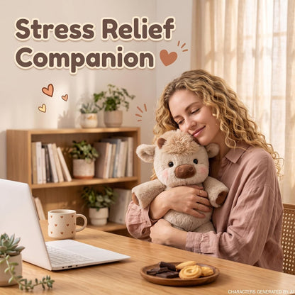 Shake & Move Cow Stuffed Animal | 17" Fluffy Stress Relief Plush Toy