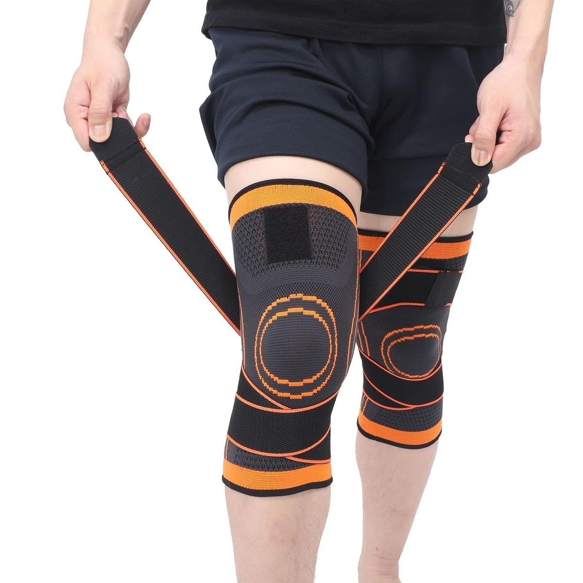 Compression Knee Brace with Double Anti-Slip Straps
