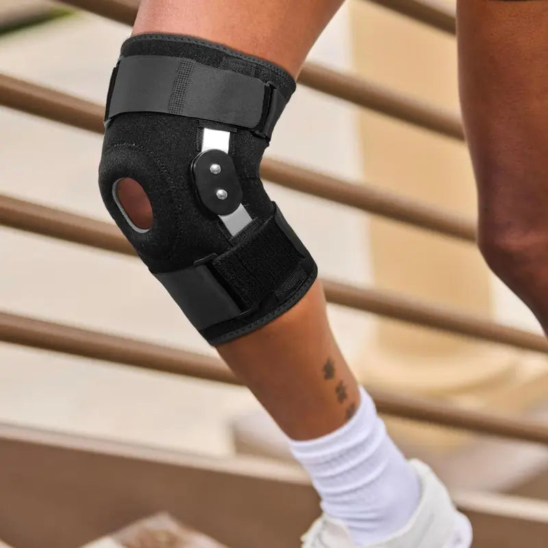 Hinged Knee Brace Support – Adjustable Open Patella Stabilizer for Pain Relief & Sports