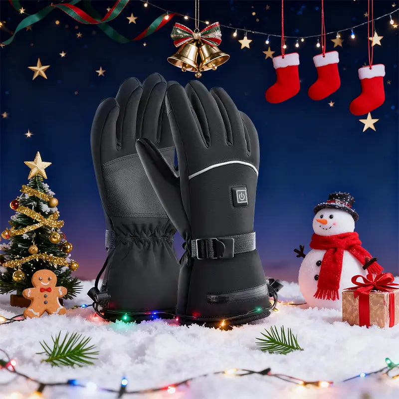 Rechargeable Heated Gloves – 3-Heat Levels Touchscreen Winter Gloves for Outdoor Sports