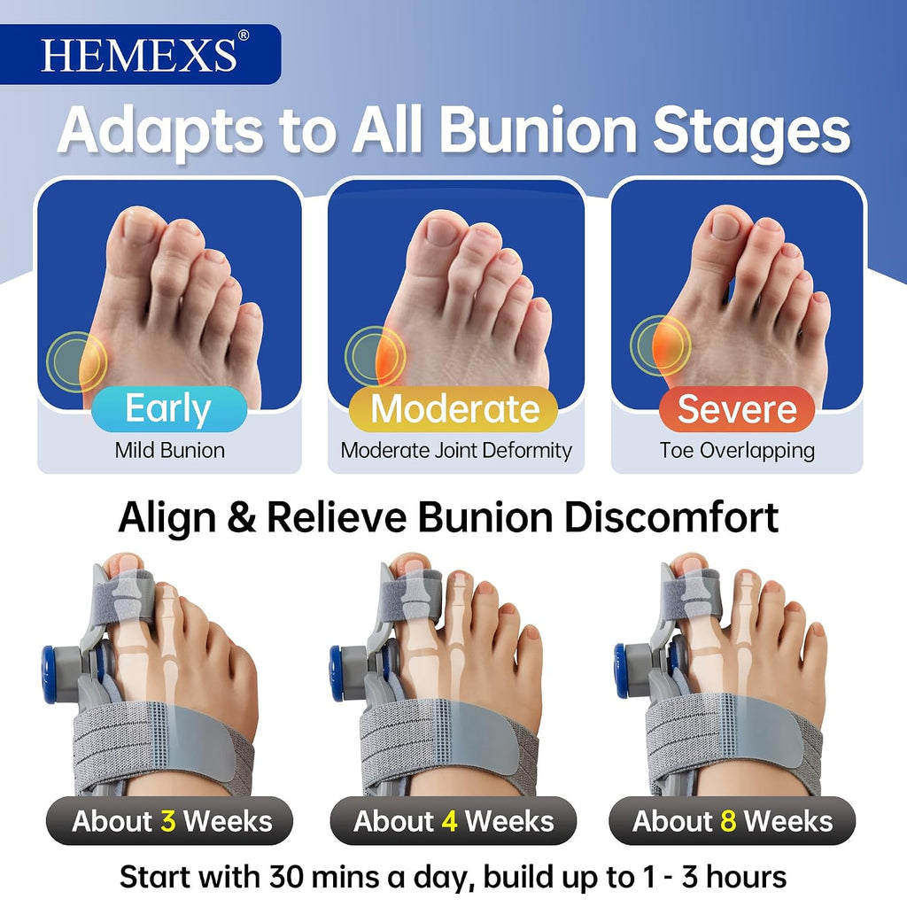 Bunion Corrector with Double-Action Relief – Adjustable Toe Straightener for Men & Women