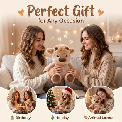 Shake & Move Cow Stuffed Animal | 17" Fluffy Stress Relief Plush Toy