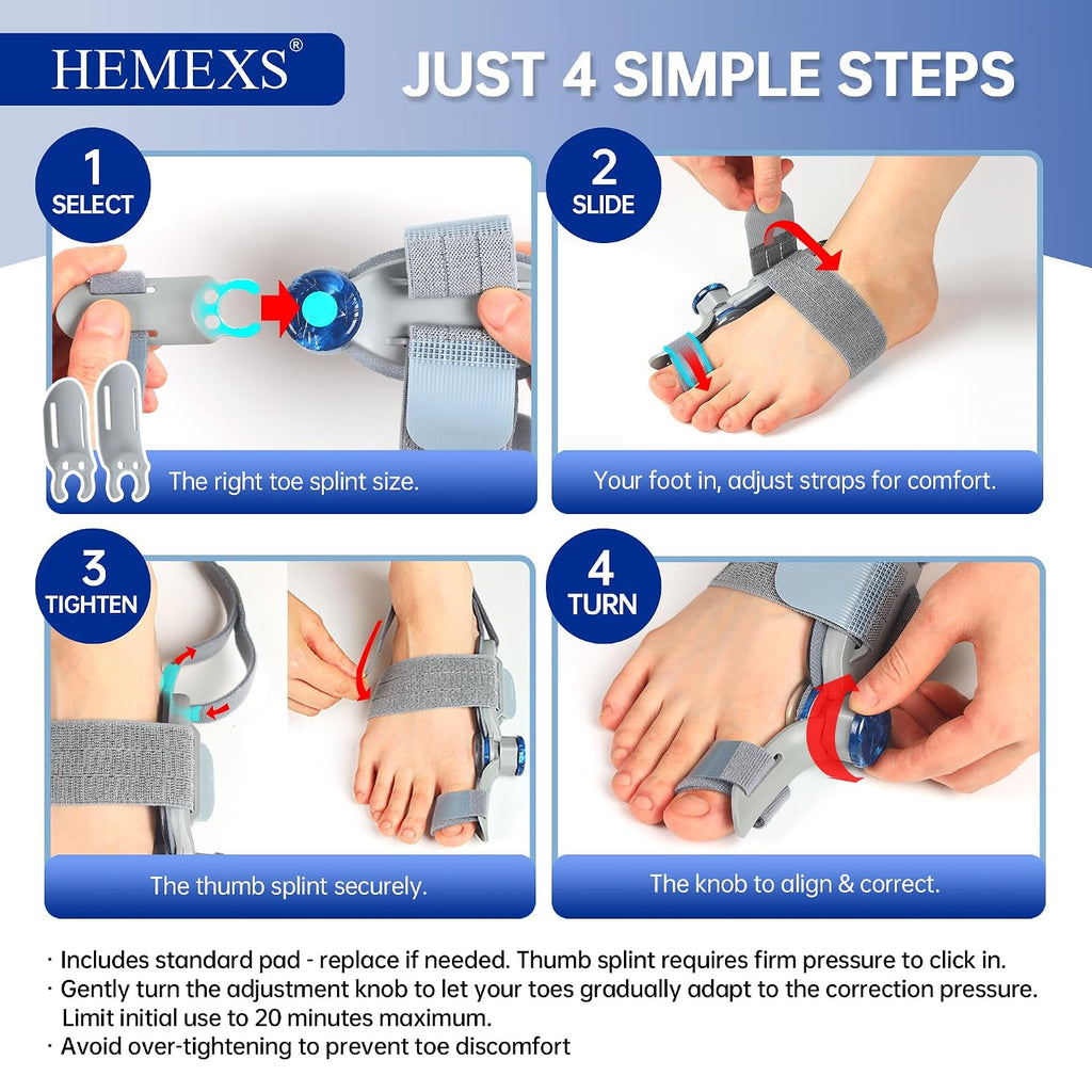 Bunion Corrector with Double-Action Relief – Adjustable Toe Straightener for Men & Women