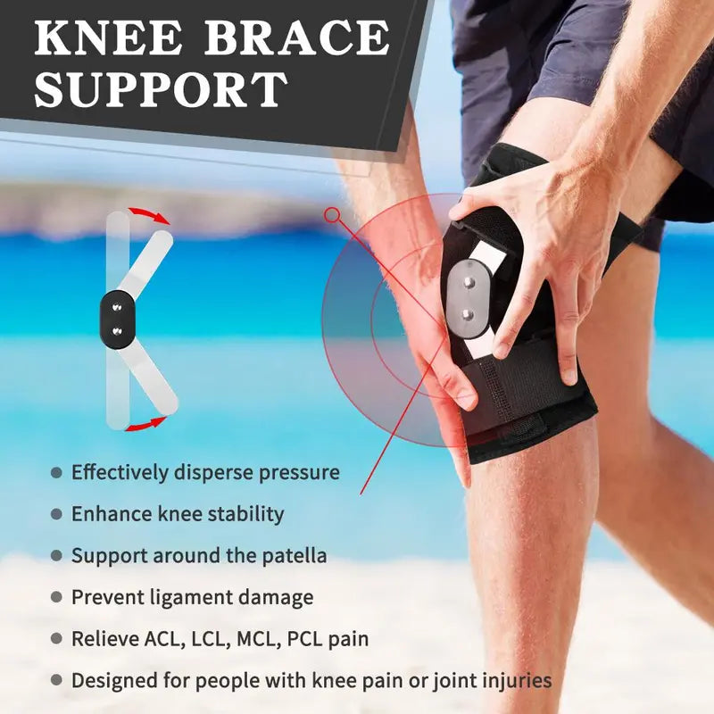 Hinged Knee Brace Support – Adjustable Open Patella Stabilizer for Pain Relief & Sports