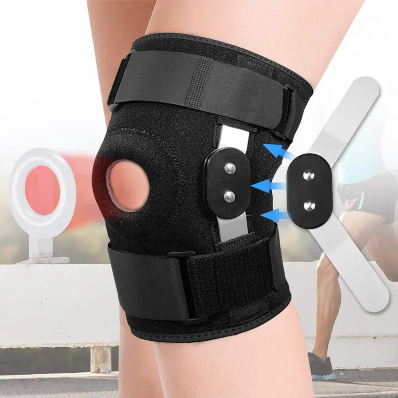 Hinged Knee Brace Support – Adjustable Open Patella Stabilizer for Pain Relief & Sports