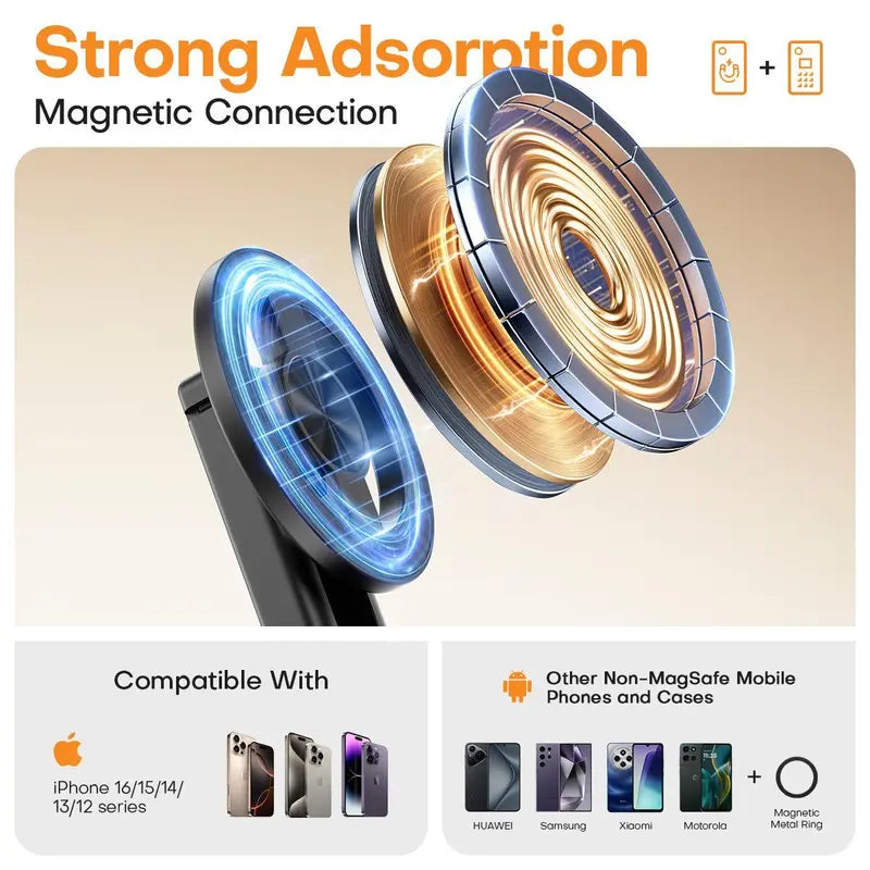 4-in-1 Selfie Stick Tripod with Wireless Remote & MagSafe Ring — Use Anytime, Anywhere